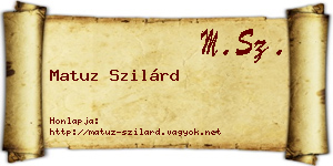 Matuz Szilárd névjegykártya