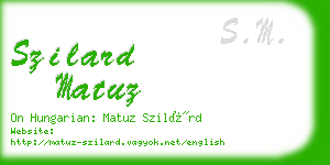 szilard matuz business card